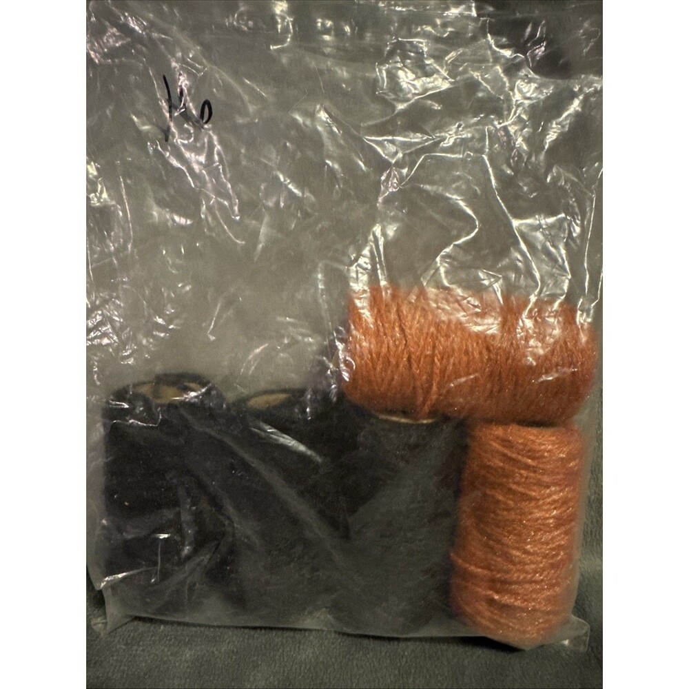 Vintage 80s 5 pc Punch Embroidery Thread Clarke's Black Bag 16